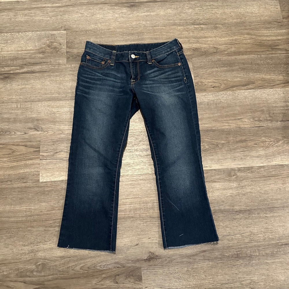 Lucky Brand Lola Bootcut Capri Jeans Women's 2/26 Stretch Dark Denim 22" Inseam